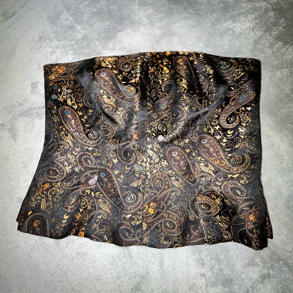 Black and Gold Paisley Tube Top